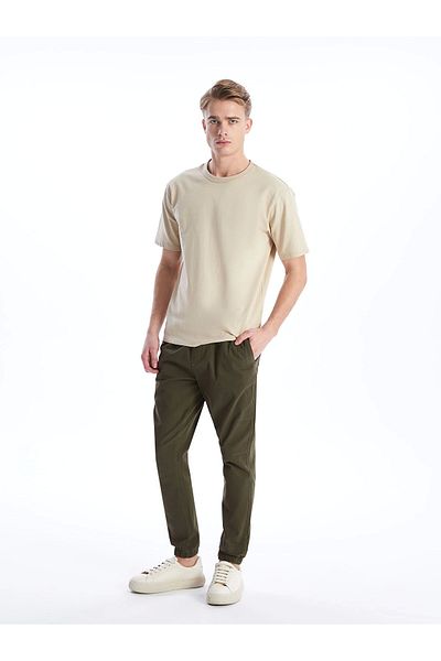 LC Waikiki Ανδρικό παντελόνι Jogger XSIDE Khaki Slim Fit Gabardine