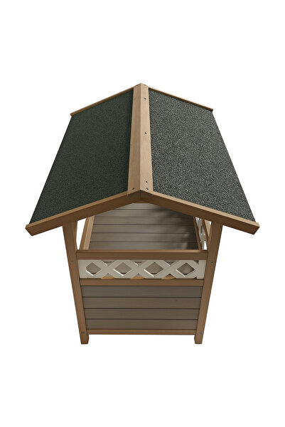 Buntz Cusca din lemn pentru pisici, Buntz, doua niveluri, 78x58x72cm, Bej deschis