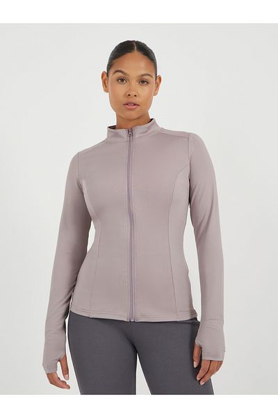 Styli Shoulder Gradient Mesh Detail Zip Up Jacket
