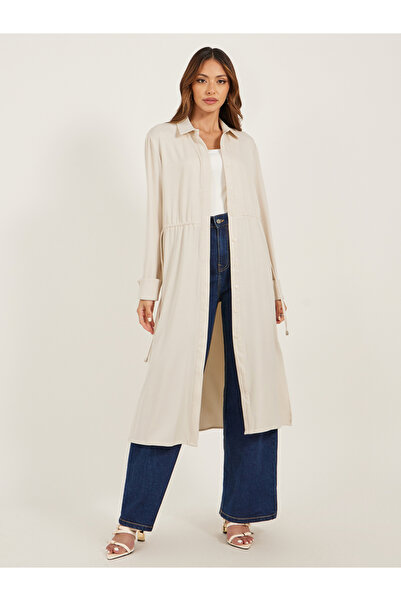 Styli كيمونو متوسط الطول بقصّة عادية مع تفاصيل ربط