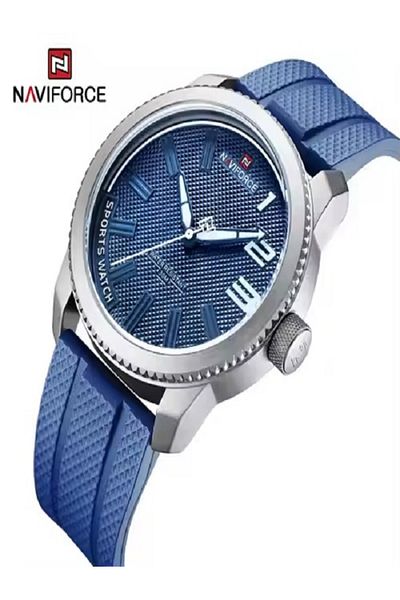 Naviforce Silicone Band Sport Waterproof Watches for Men Casual Quartz Wristwatch Shockproof Design Male Clock