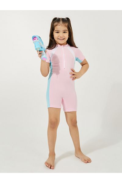 Styli Quick Drying One-Piece Short Sleeves Swimsuit