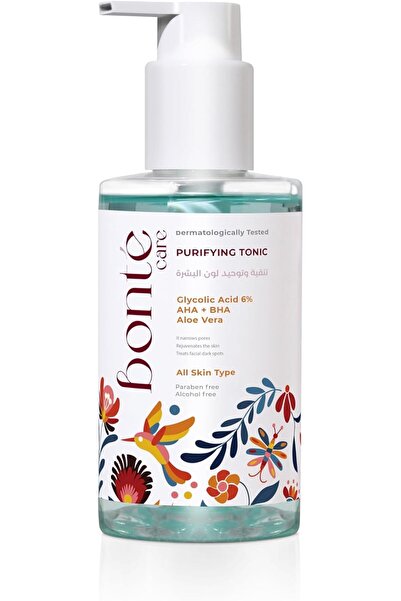 Bonté Care حمض الجليكوليك المنقي المنشط 6%، AHA + BHA، الصبار 200 مل