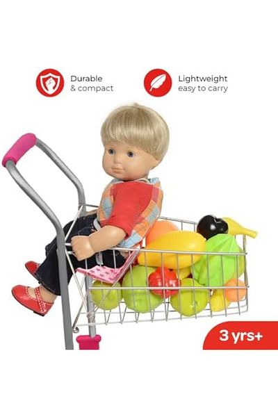 Moon Toy Shopping Trolley-Pretend to play-Pink