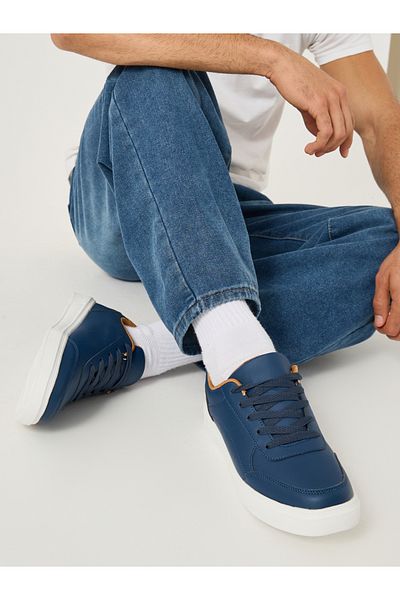 Styli Low Heel Platform Sole Lace Up Sneakers