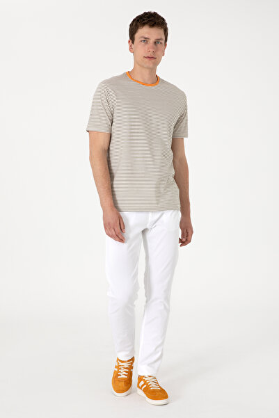 U.S. Polo Assn. Erkek Slim Fit Beyaz Kanvas Pantolon 50299193-VR013