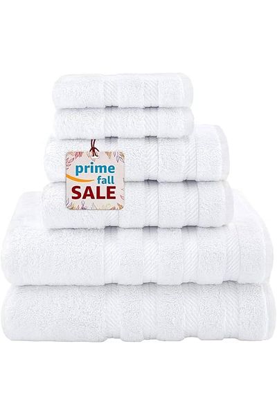 Safi Plus Bath Towel Set Premium Quality [Pack of 6] 100% Combed Cotton 600 GSM, Super Soft & Absorbent Finger