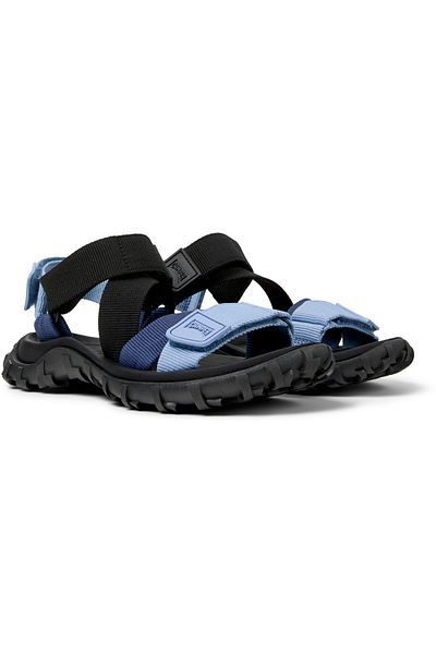 CAMPER Women's Blue Colorblock Comfy Sole Daily Sandals with Hook And Loop Back Strap DriftTrail