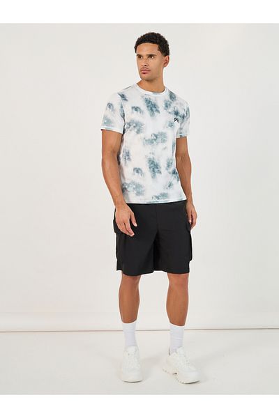 Styli Tie-Dye Print Workout T-Shirt with Logo Detail