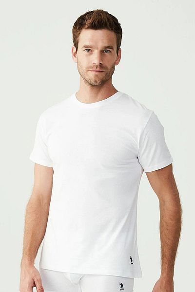 U.S. Polo Assn. Men's Large Size Round Neck 2-Piece Undershirt