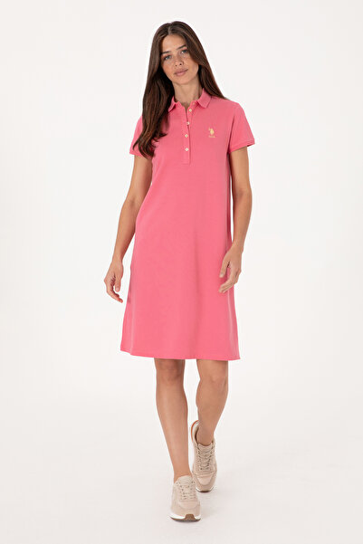 U.S. Polo Assn. Γυναικείο Ροζ Πλεκτό Φόρεμα 50300881-VR167