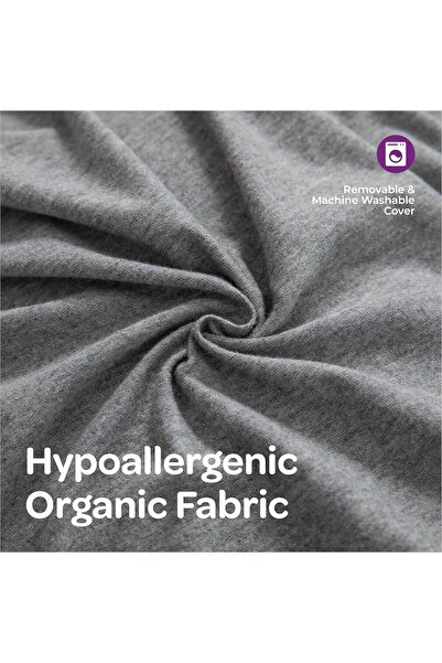 Moon U-Shaped Organic Maternity Pillow (Light Grey, Cotton/Polyester)