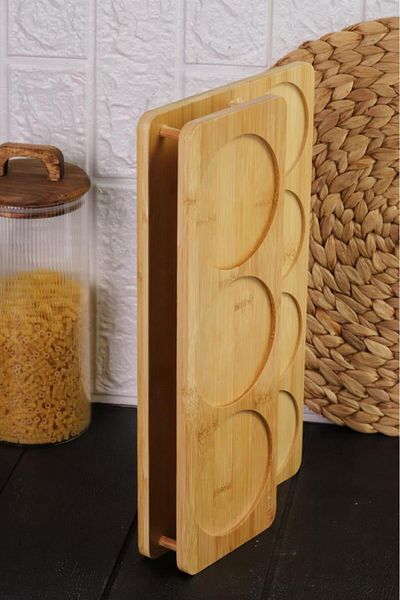 MİEN Mien Countertop Bamboo Stand Jar Spice Pulses Stand