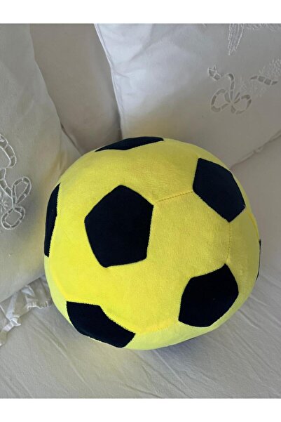 MR.Frenks Çocuk Taraftar Futbol Topu Oyun Arkadaşı Peluş Yastık Fosfor Sarı&Lacivert 22 cm