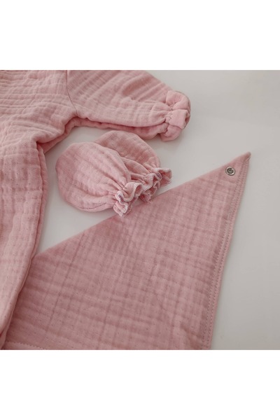 belladuri Pink Muslin Hospital Release Set of 4, Newborn Set