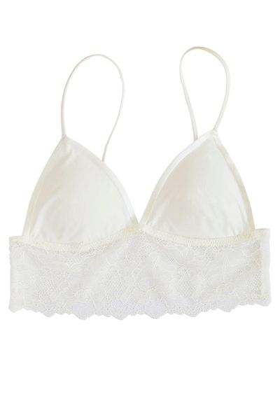 Peachez The Carmen satin and lace bralette - Ivory