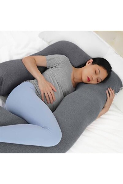 Moon وسادة الأمومة العضوية على شكل حرف U - رمادية