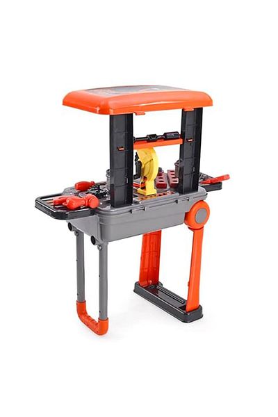 Biki Children's Twist Trolley Case Workbench 2 in 1 Tool Set (Orange, 53x25x13cm)