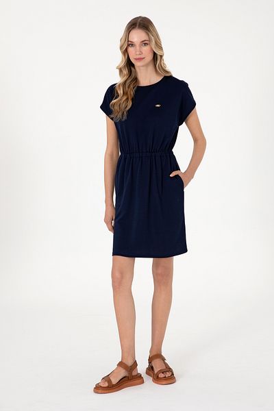 U.S. Polo Assn. Women's Navy Blue Crew Neck Mini Length Knitted Dress 50306033-Vr033