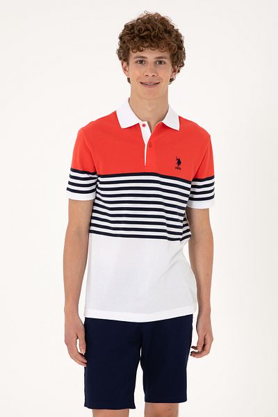 U.S. Polo Assn. Men's Regular Fit Polo Neck Red T-Shirt 50300063-Vr213