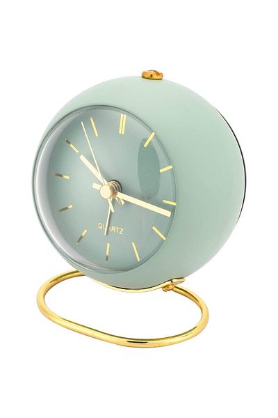 BOEM Decorative retro alarm clock, silent, 9x10cm, green