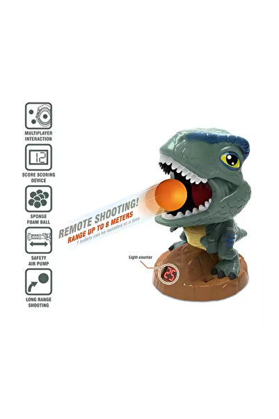 rexa لعبة إطلاق النار على أصوات الديناصورات، 12 كرة من إسفنج EVA، إطلاق النار، المسدس، إطلاق النار، الصيد مع تسجيل النقاط