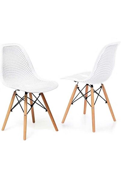 Taimi 3-Piece Dining Set Compact Mid-Century Modern White Table 80x80x72cm And 2-Chairs Set for Home White