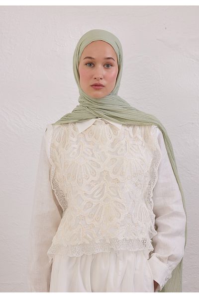 Fresh Modal Kri̇nkil Shal Pastel Green