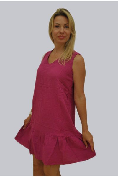 bomull textıle Sleeveless Muslin Dress