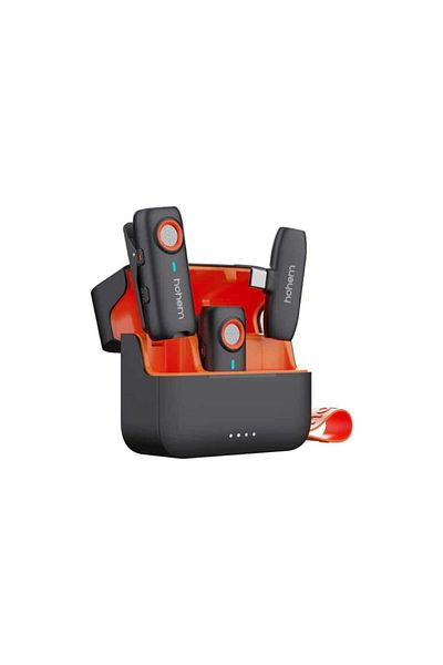Hohem Mic-01 Wireless Lavalier Microphone | 2 Tx 1 Rx Charging Case