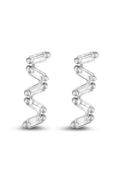 Ariş 0.14 Karat Baget Pırlanta Küpe