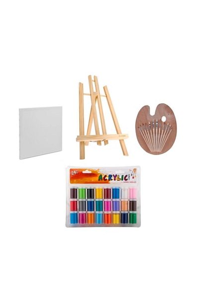 OEM Painting Set with Easel, Canvas, Palette, Brushes and Acrylic Paints