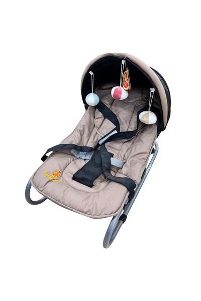 rexa Grey Baby Rocking Chair with Toy Bar