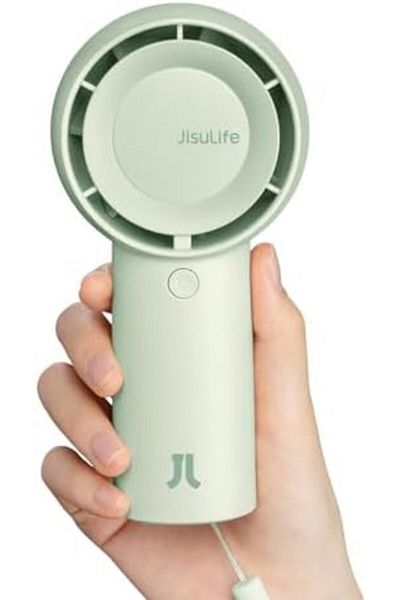 JISULIFE Handheld Turbo Fan [16H Max Cooling Time] Mini Portable Hand, 4000mAh USB Rechargeable