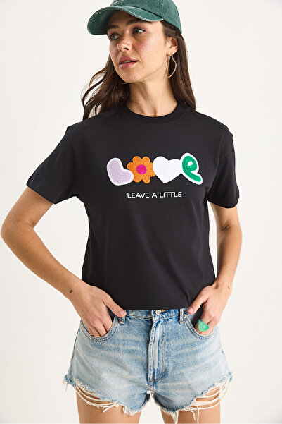 Bianco Lucci Γυναικείο Love Accessory Regular Fit βαμβακερό μπλουζάκι 60602070