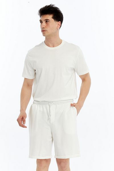KRAVEN Men's 2-Piece T-Shirt & Double Leg Shorts Set, Combed Cotton, Lycra Fabric Regular Fit