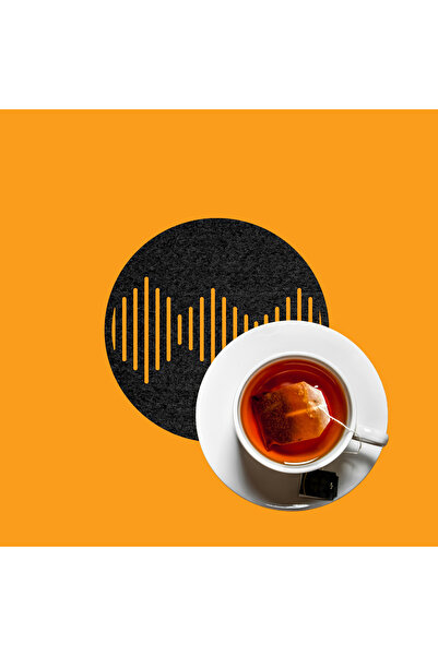 Grand Fine Art Felt Coasters Set of 4 Round Black 10 cm