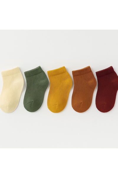 JUST SOCKS 5 li pamuk bebek kısa çorap