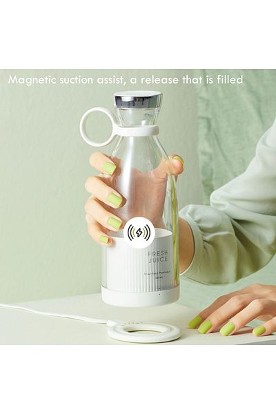 Smart Vibe Mini Electric Blender, MixUP SmartVIBE™, Wireless Charging, Portable, 350ml, 20,000 rpm, Black