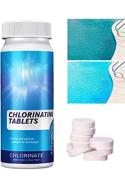 Gnaumore Set de tablete efervescente cu clor pentru curățarea piscinei, albe, 100 g