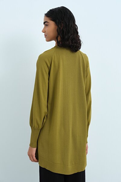 Nihan Balon Kol Triko Tunik Yeşil