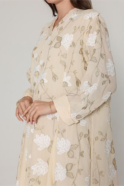 IKKXA Floral Embroidered Modern Jalabiya