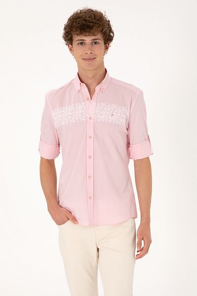U.S. Polo Assn. Men's Light Pink Long Sleeve Shirt 50306362-Vr078