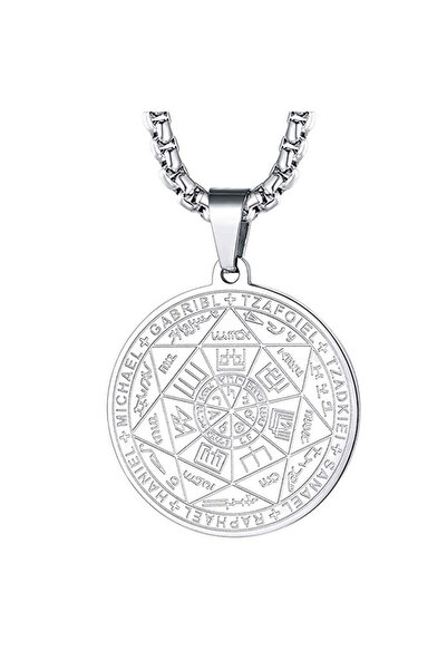 Choice قلادة من الفولاذ المقاوم للصدأ بلون الفولاذ على شكل تميمة الملائكة الس...