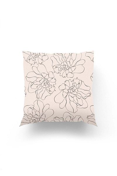 Dokumio Graceful Dance of Lines – Minimalist Floral Pattern Stylish Throw Pillow Cover