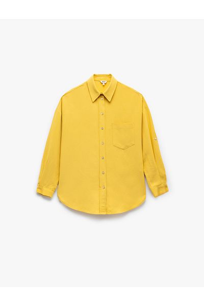 Koton mustard Linen Blend Shirt