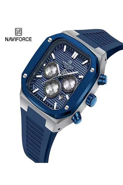 Naviforce Watch Oem Rugged Quartz Watches with Small Three Dial Luminous Display square case Original