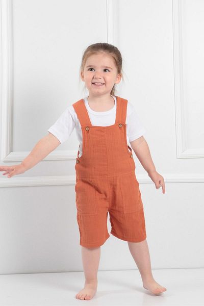 Cuckoo Cotton Baby Girl Children's Summer Cotton Jumpsuit 1-6 Years