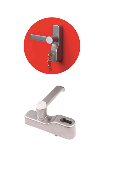 İto قفل خارجي للطوارئ مع مقبض وقضيب - مطلي باللون الرمادي