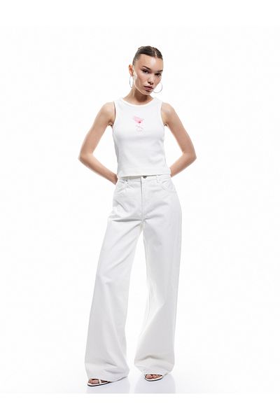 Koton Crew Neck Sleeveless Bow Detailed Printed Camisole Blouse